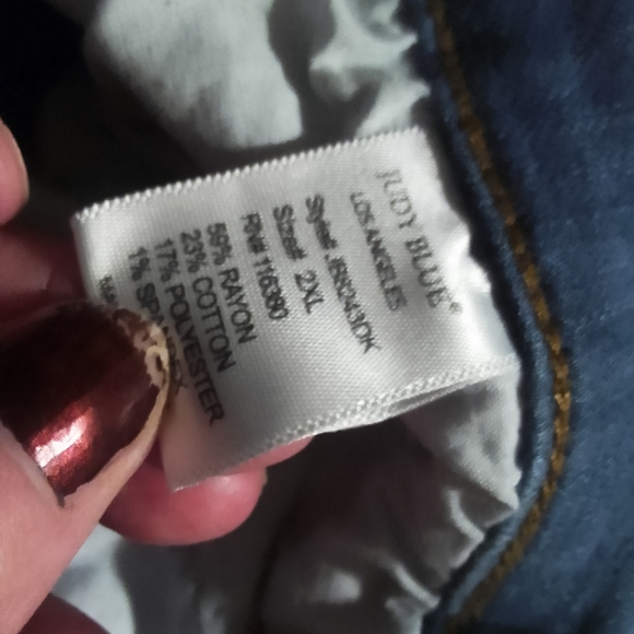 Trendy Distressed Blue Skinny Jeans Judy Blue Los Angeles Size 2XL X 29" Inseam - Picture 10 of 16